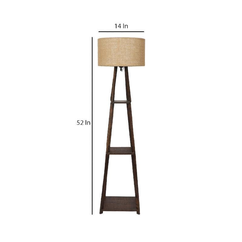 Floor Lamp - Seasa Wistera Floor Lamp With Shelf - Buff