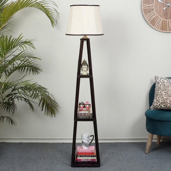 Floor Lamp - Seasa Wistera Floor Lamp With Shelf - Ivory