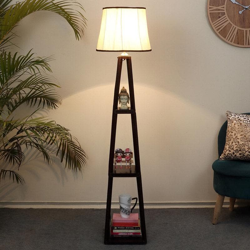 Floor Lamp - Seasa Wistera Floor Lamp With Shelf - Ivory