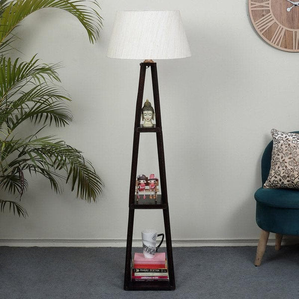 Floor Lamp - Seasa Wistera Floor Lamp With Shelf - Light Beige