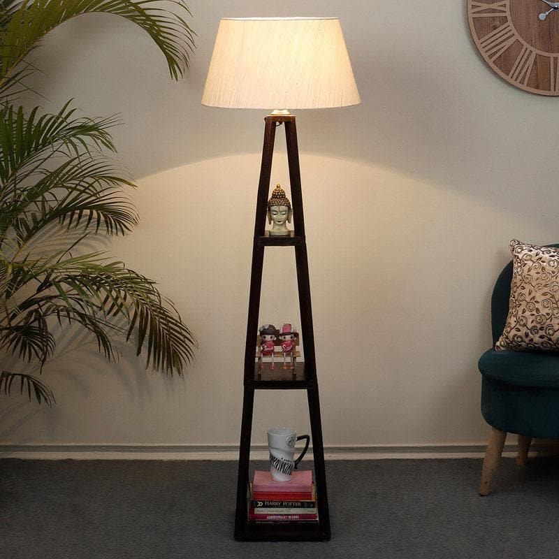 Floor Lamp - Seasa Wistera Floor Lamp With Shelf - Light Beige