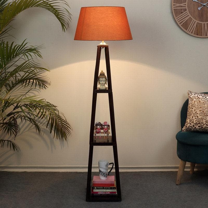 Floor Lamp - Seasa Wistera Floor Lamp With Shelf - Orange