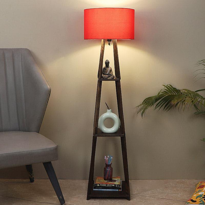 Floor Lamp - Seasa Wistera Floor Lamp With Shelf - Red