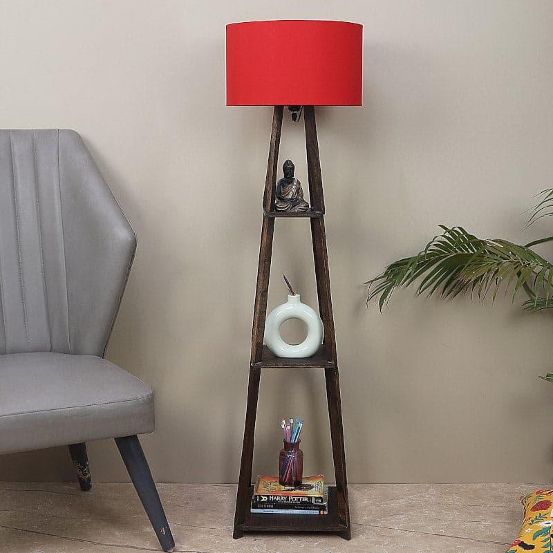 Floor Lamp - Seasa Wistera Floor Lamp With Shelf - Red