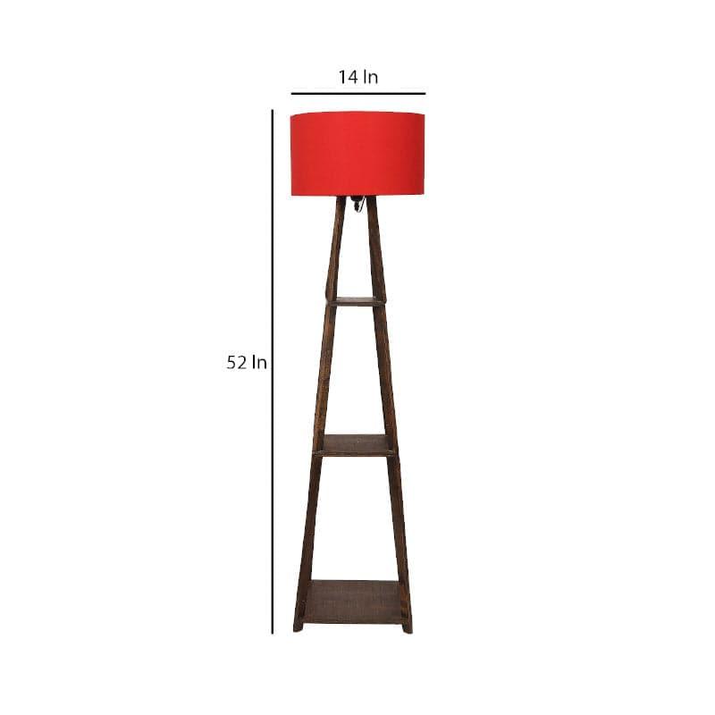 Floor Lamp - Seasa Wistera Floor Lamp With Shelf - Red