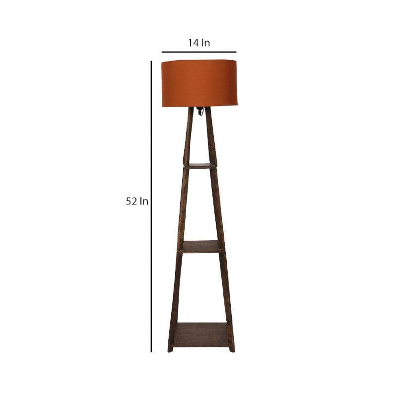 Floor Lamp - Seasa Wistera Floor Lamp With Shelf - Rust