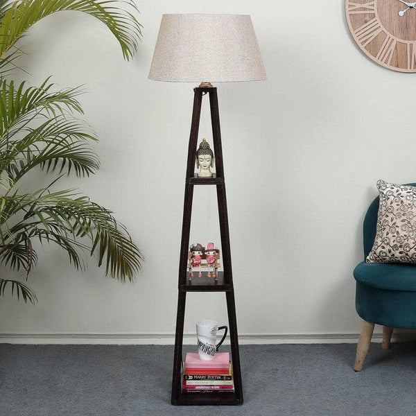 Floor Lamp - Seasa Wistera Floor Lamp With Shelf - Soft Beige