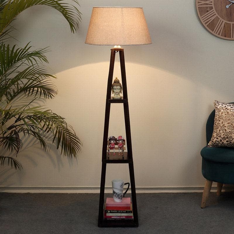 Floor Lamp - Seasa Wistera Floor Lamp With Shelf - Soft Beige