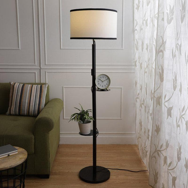 Buy Floor Lamp - Walnut Musa Floor Lamp With Shelf at Vaaree online