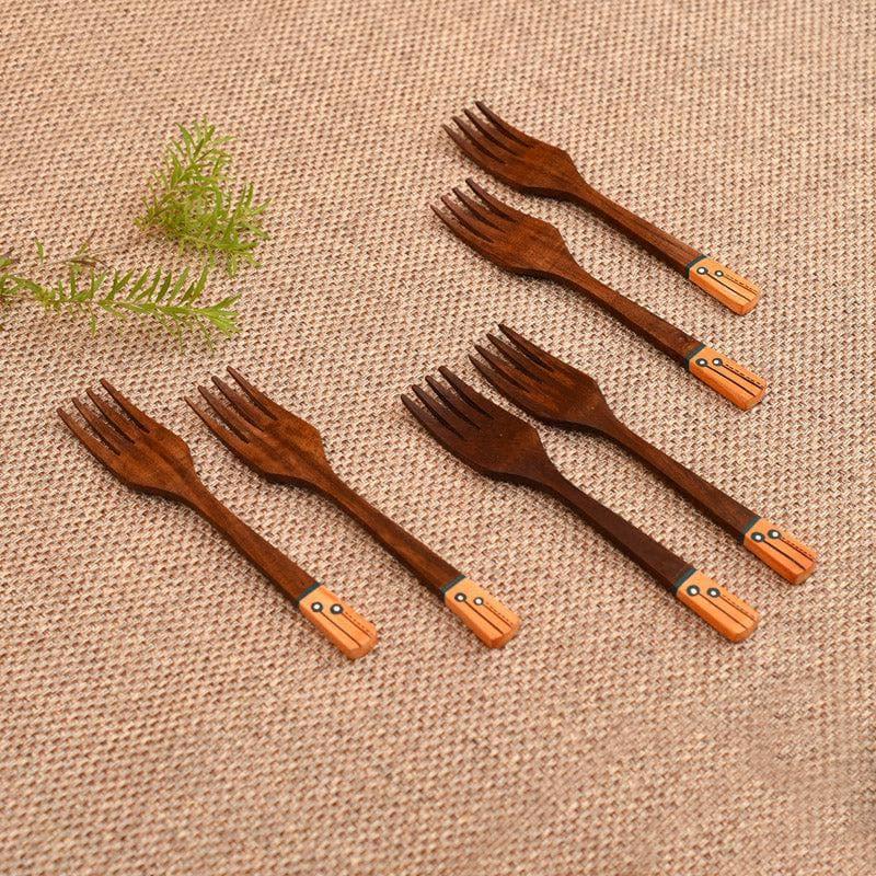 Fork Set - Veda Wooden Fork - Set Of Six