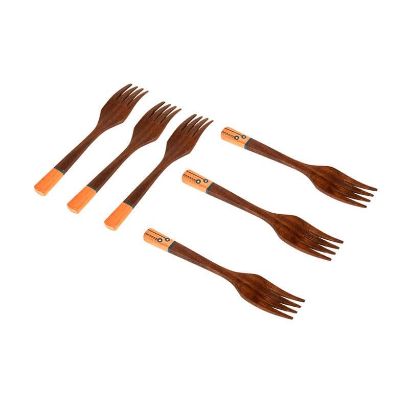 Fork Set - Veda Wooden Fork - Set Of Six