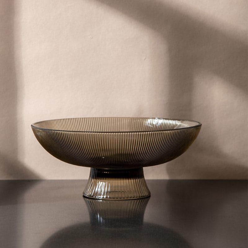 Buy Ribbed Glass Bowl - Brown Fruit Basket from Vaaree