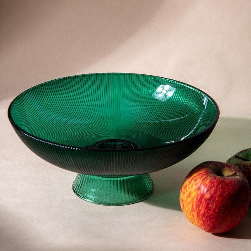 Buy Ribbed Glass Bowl - Green Fruit Basket from Vaaree