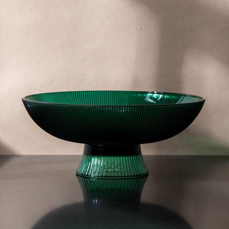 Buy Ribbed Glass Bowl - Green Fruit Basket from Vaaree