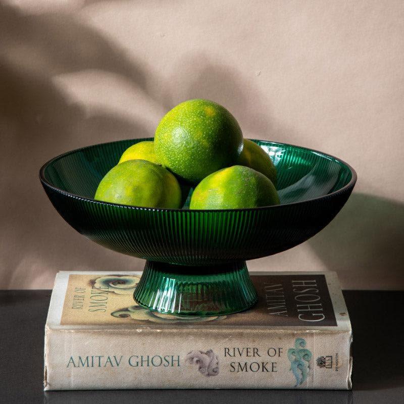 Buy Ribbed Glass Bowl - Green Fruit Basket from Vaaree