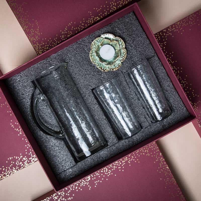 Gift Box - Glintastic Jug & Glass Gift Box - Set Of Four