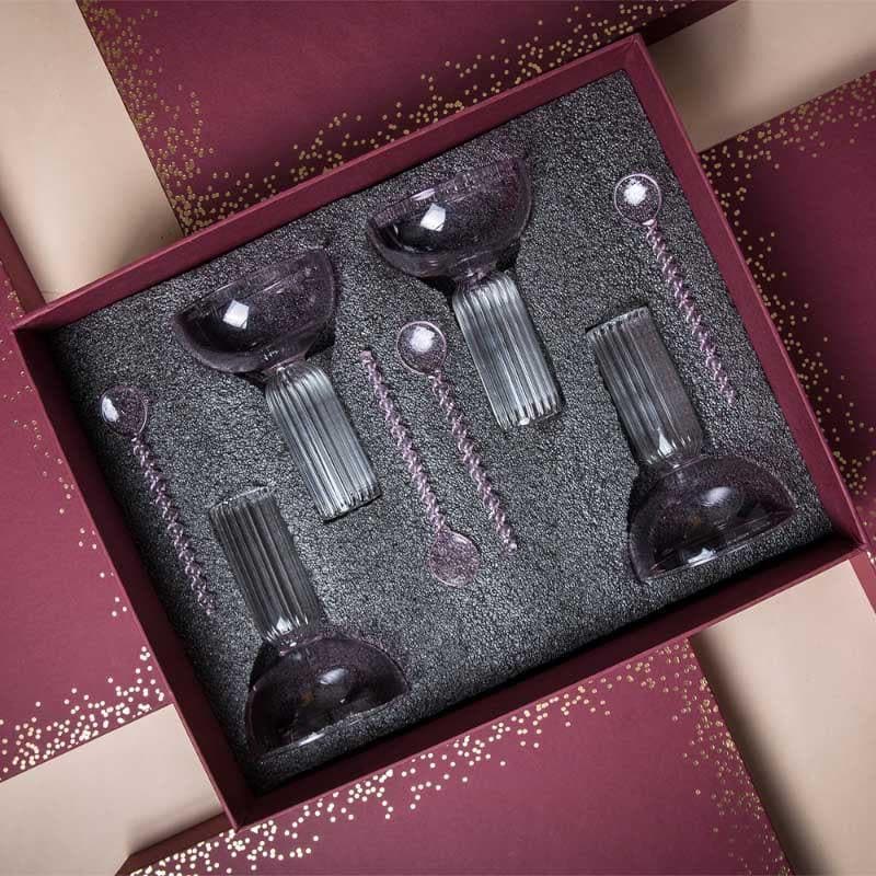Gift Box - Glow Glassine Wine Glass Gift Box - Set Of Four