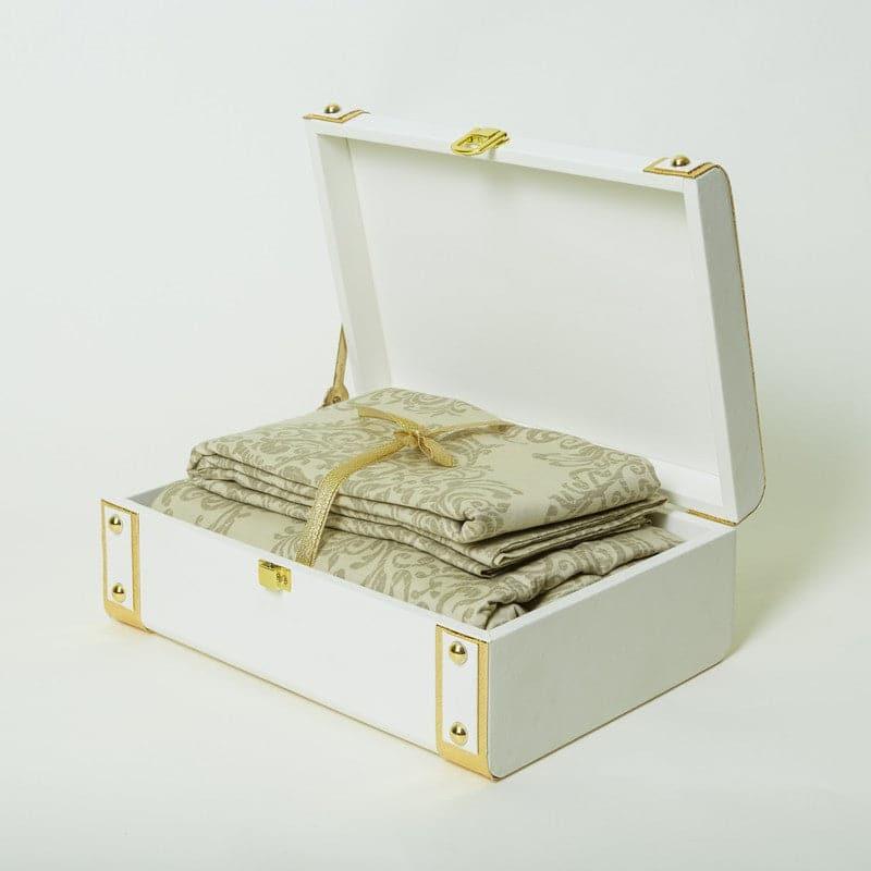 Buy Gift Box - Jaalidar Bedsheet Gift Set - Beige at Vaaree online