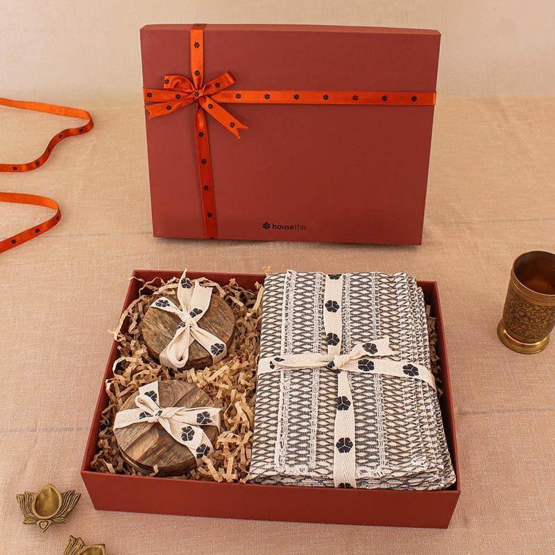 Buy Majuli Coaster & Placemat Gift Box - Beige Gift Box from Vaaree