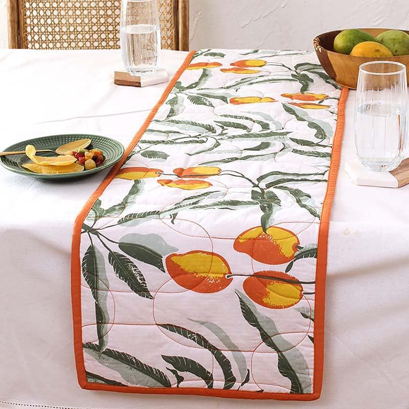 Buy Mango Season Table Runner Gift Box (Rust) - Set Of Two Gift Box from Vaaree