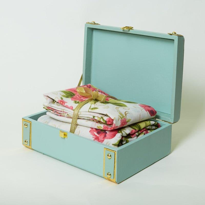Buy Gift Box - Rose Bloom Bedsheet Gift Set - Red at Vaaree online