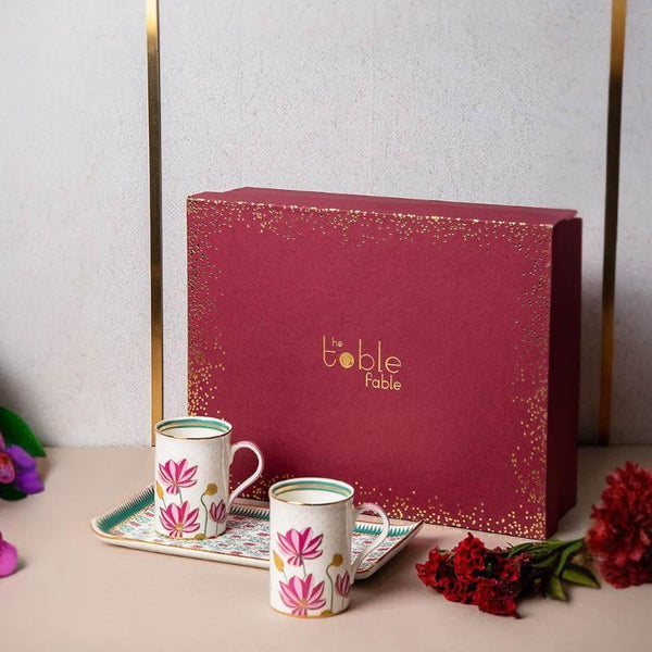 Buy Gift Box - Sarseejh Mug & Tray Gift Box - Set Of Three at Vaaree online
