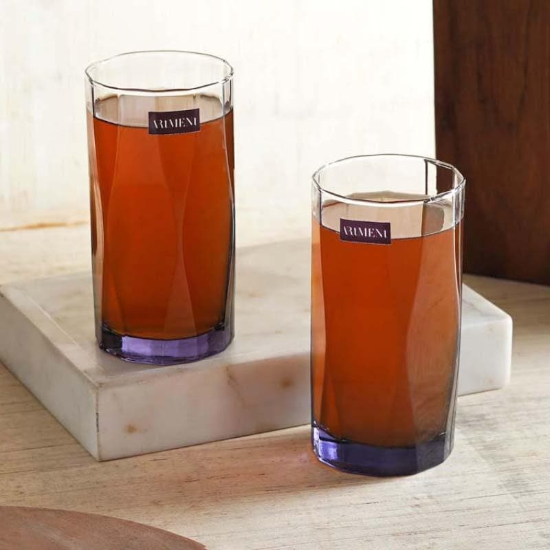 Buy Asscher Tall Glass (400 ml ) - Set Of Four Drinking & Juice Glasses from Vaaree