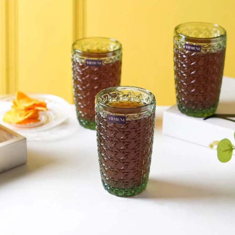 Buy Elixir Tall Glass (Green) (390 ml ) - Set Of Four Drinking & Juice Glasses from Vaaree