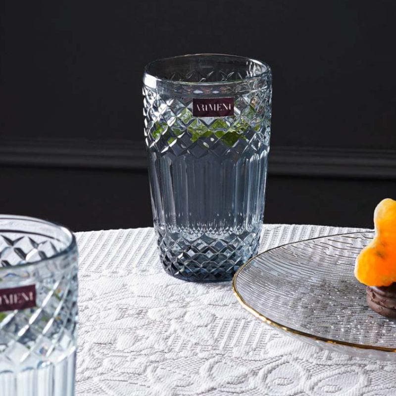 Drinking & Juice Glasses - Eunoia Tall Glass (Grey) (390 ml ) - Set Of Four