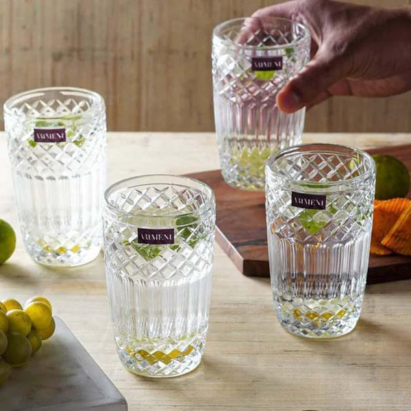 Drinking & Juice Glasses - Eunoia Tall Glass (390 ml ) - Set Of Four