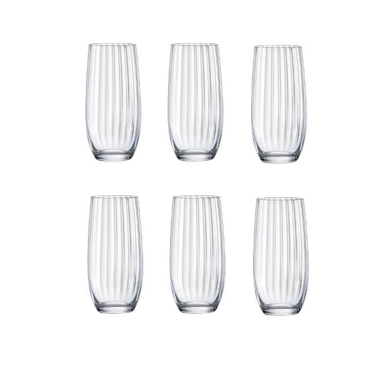 Buy Arrow Hi Ball Glass (350 ML) - Set Of Six Drinking & Juice Glasses from Vaaree