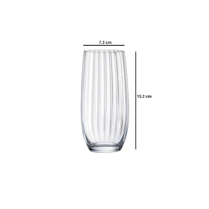 Buy Arrow Hi Ball Glass (350 ML) - Set Of Six Drinking & Juice Glasses from Vaaree