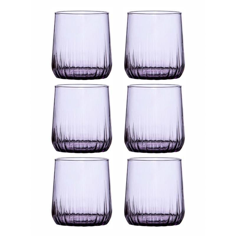 Buy Aspen Glass Tumbler (Purple) (310 ml ) - Set Of Six Drinking & Juice Glasses from Vaaree