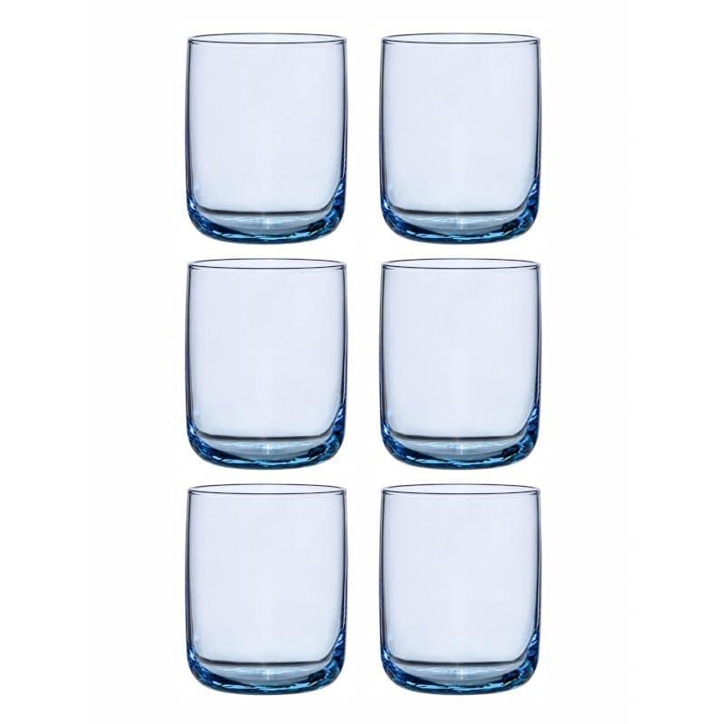 Buy Aspen Glass Tumbler (Skyblue) (280 ml ) - Set Of Six Drinking & Juice Glasses from Vaaree