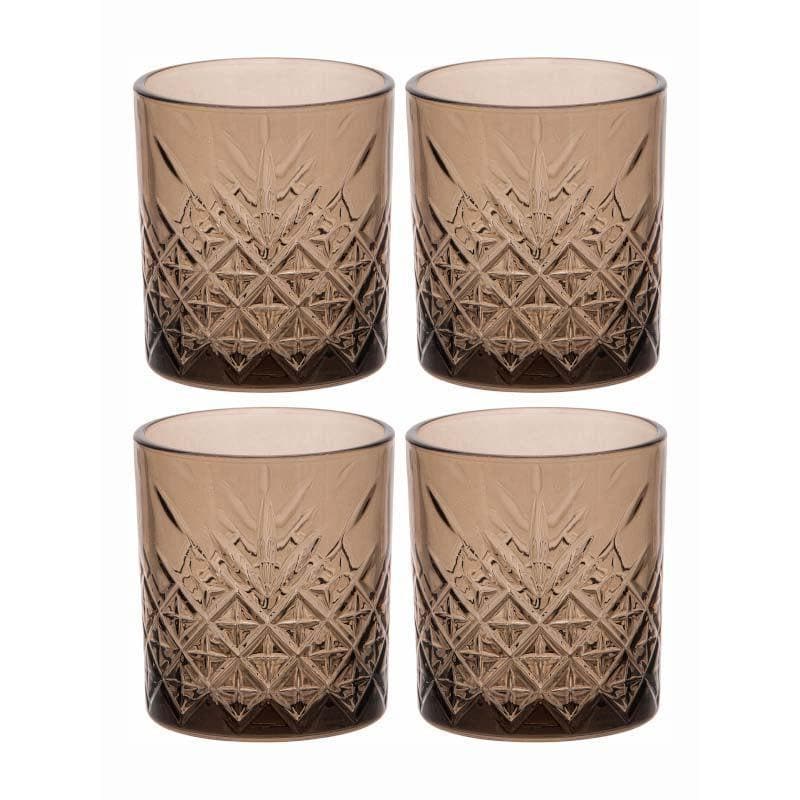 Buy Billy Brown Tumbler (345 ML) - Set Of Four Drinking & Juice Glasses from Vaaree