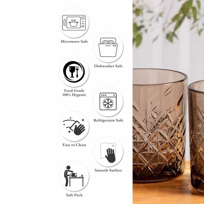 Buy Billy Brown Tumbler (345 ML) - Set Of Four Drinking & Juice Glasses from Vaaree