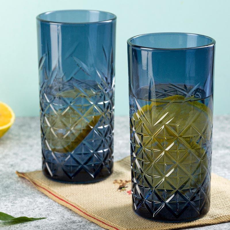 Drinking & Juice Glasses - Billy Tall Azure Tumbler (450 ML) - Set Of Two