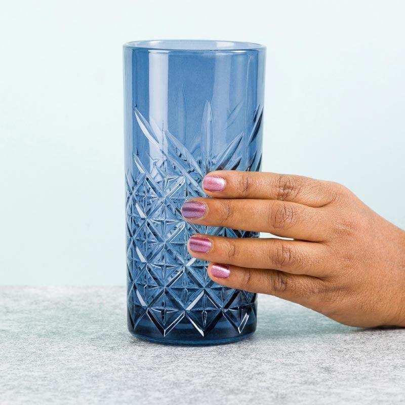 Buy Billy Tall Azure Tumbler (450 ML) - Set Of Two Drinking & Juice Glasses from Vaaree