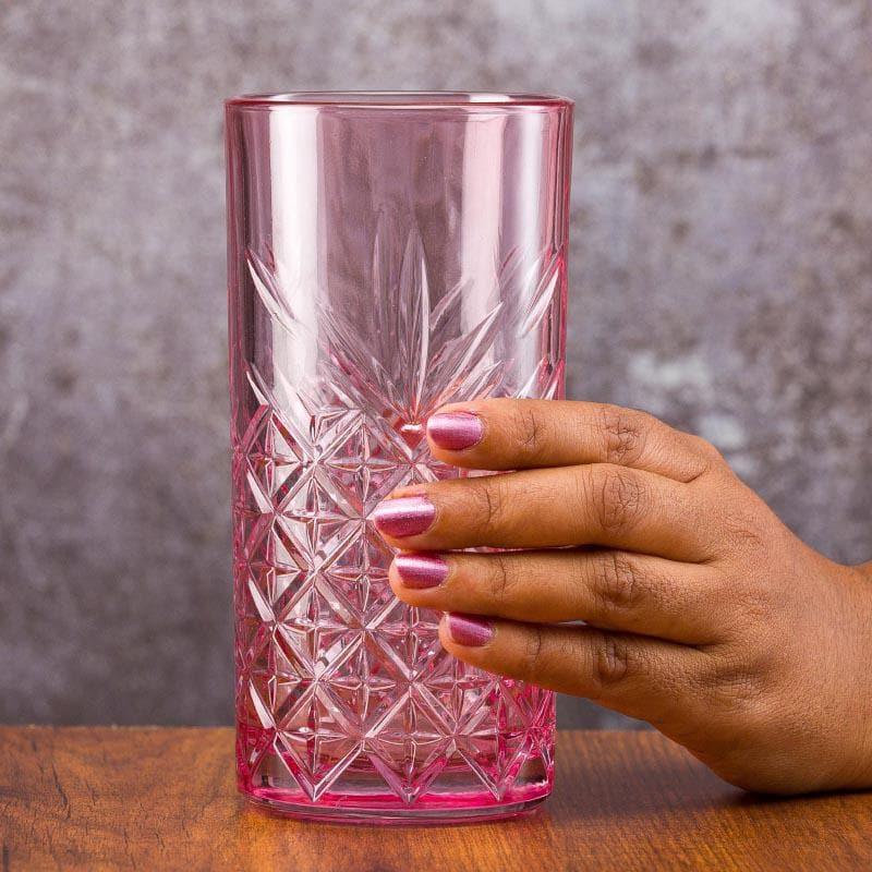 Drinking & Juice Glasses - Billy Tall Pink Tumbler (450 ML) - Set Of Two