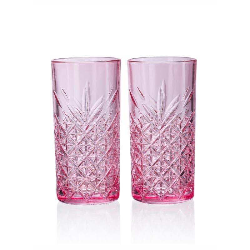 Drinking & Juice Glasses - Billy Tall Pink Tumbler (450 ML) - Set Of Two