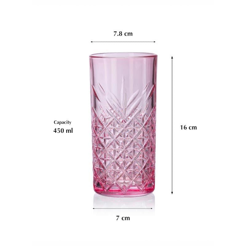 Drinking & Juice Glasses - Billy Tall Pink Tumbler (450 ML) - Set Of Two