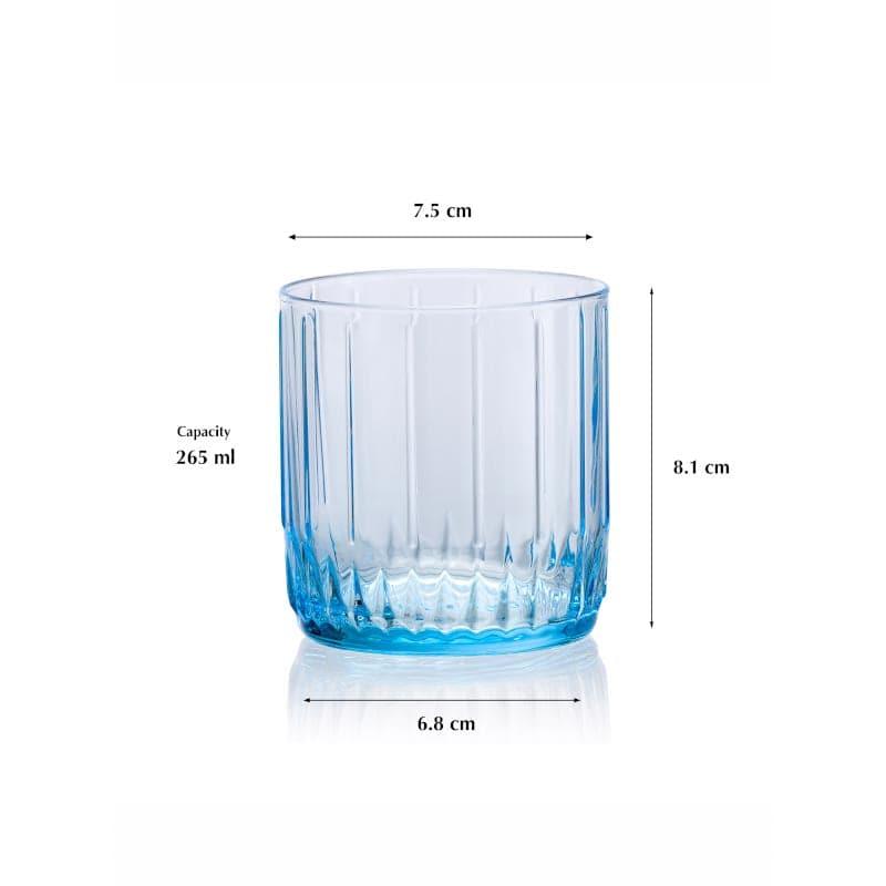 Drinking & Juice Glasses - Bonita Ribbed Tumbler (265 ML) - Set Of Six