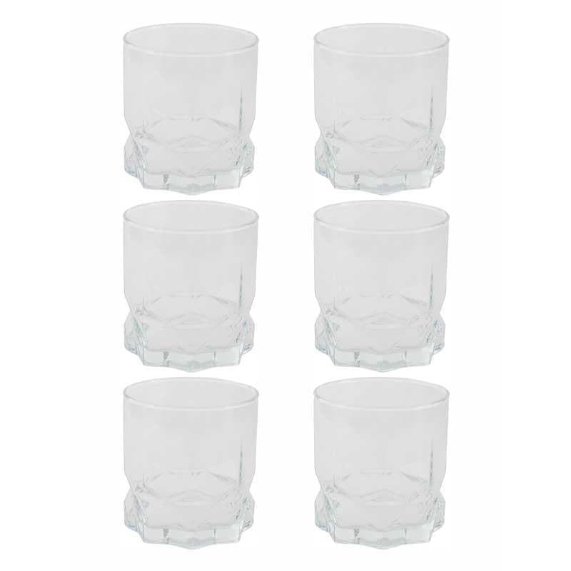 Scotch & Whiskey Glasses - Crock Rock Tumbler (325 ML) - Set Of Six