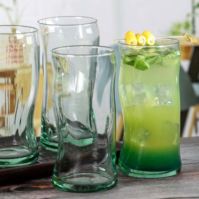 Drinking & Juice Glasses - Curvisoy Glass Tumbler (440 ML) - Set Of Four