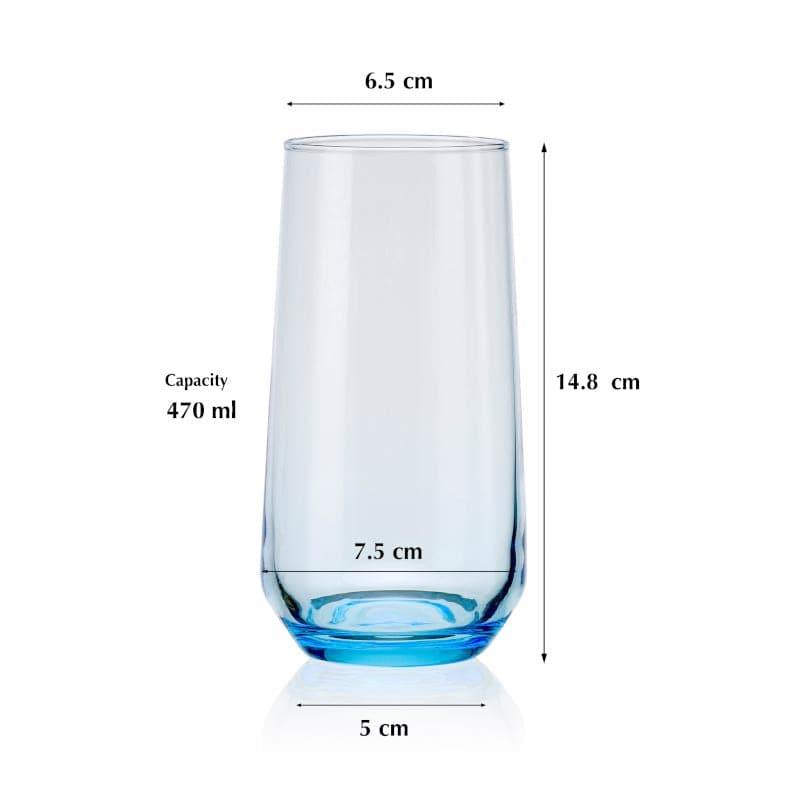 Buy Diso Blue Tumbler (370 ML) - Set Of Six Drinking & Juice Glasses from Vaaree