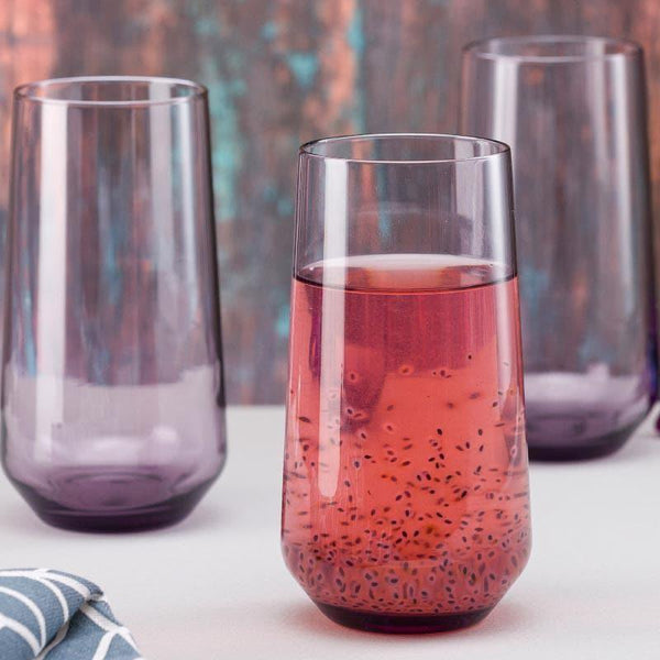 Drinking & Juice Glasses - Diso Violet Tumbler (470 ML) - Set Of Six