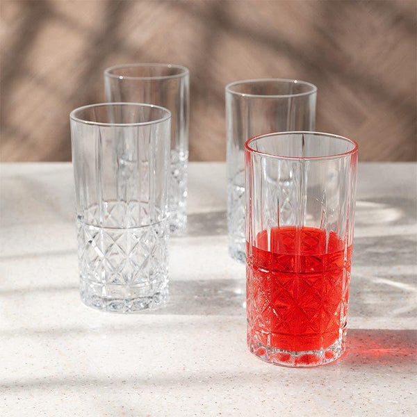 Drinking & Juice Glasses - Elava Long Glass (445 ML) - Set Of Four