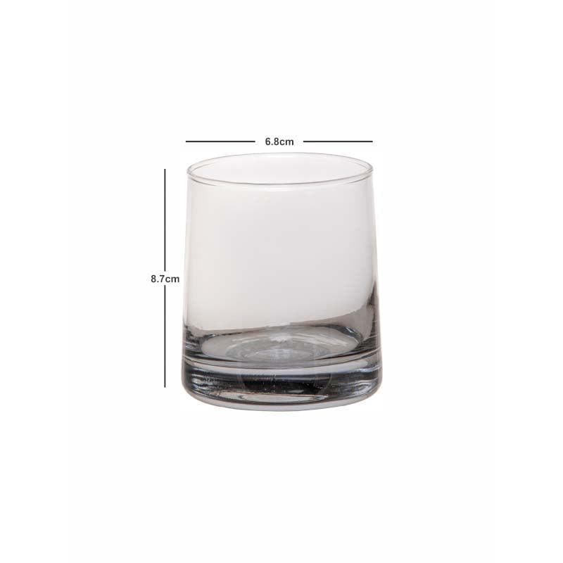 Drinking & Juice Glasses - Fizzor Grey Glass Tumbler (260 ML) - Set Of Six