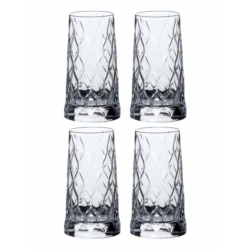 Buy Foliage Glass Tumbler (345 ML) - Set Of Four Drinking & Juice Glasses from Vaaree