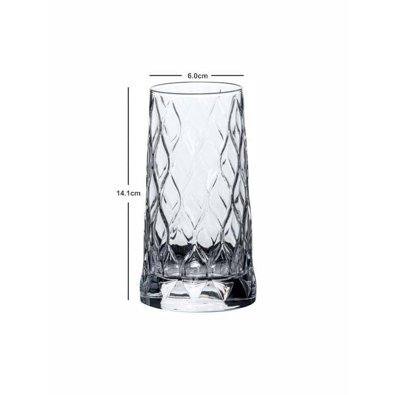 Buy Foliage Glass Tumbler (345 ML) - Set Of Four Drinking & Juice Glasses from Vaaree